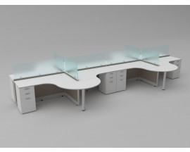 NEW 5’ x 5’ Open Cubicle With Collaboration Table